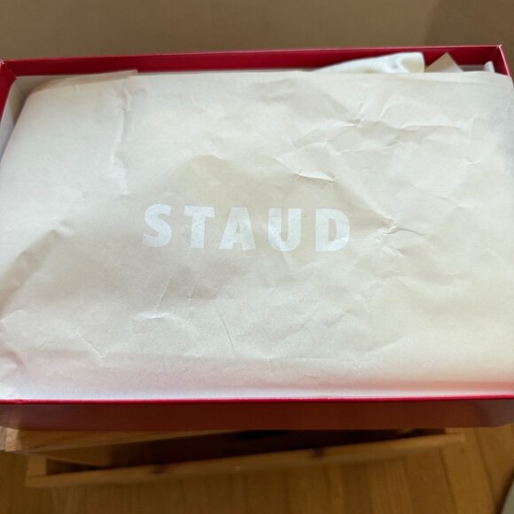 Staud Size 37 US 7 NEW Chili Red Becks Soft Suede Slip On Square Toe Loafer Shoe - Picture 10 of 16